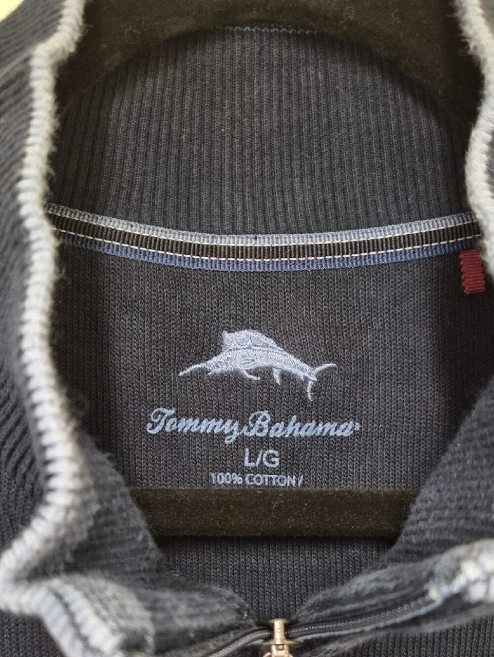 Tommy Bahama Navy Half-Zip Pullover Sweater Size L